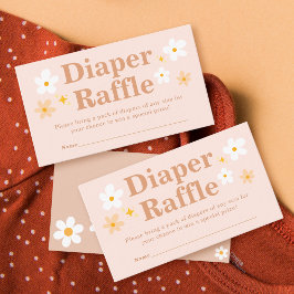 Boho Retro Diaper Raffle Ticket Begleitkarte