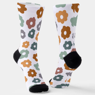 Boho-Retro-Erdige Blumen und botanischer Charme Socken