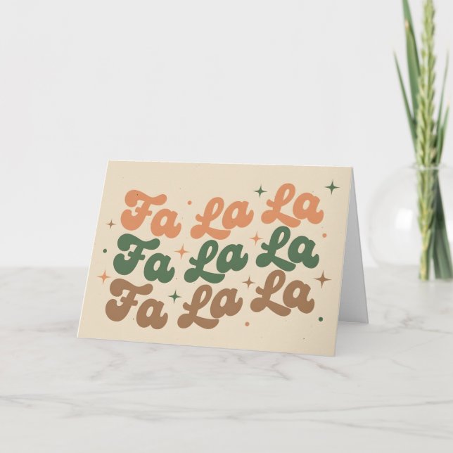 Boho Retro Fa La La Weihnachten (Vorderseite)