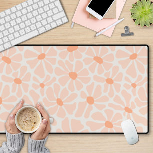 Boho Retro Floral Desk Mat Ästhetik Schreibtischunterlage