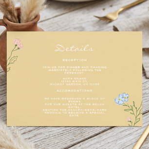 Boho Retro Floral Groovy Feste Hochzeit Begleitkarte