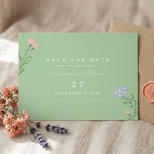 Boho Retro Floral Groovy Feste klassische Hochzeit Einladung