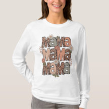 Boho Retro Floral "Mama" Long Sleeve Shirt