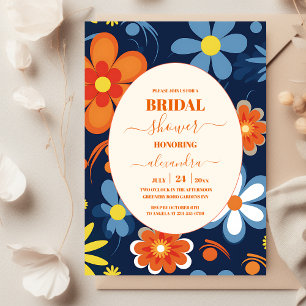 Boho Retro Florale Hochzeitsfeier Einladung