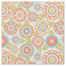 Boho Retro Funky Blumen-Blumenmuster (Creme)
