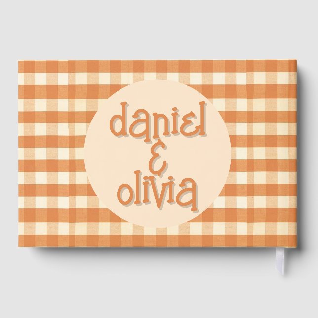 Boho Retro Groovy Colorful Wavy Wedding Gästebuch (Rückseite)