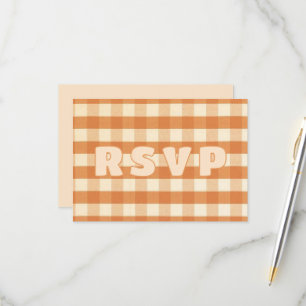 Boho Retro Groovy Colorful Wavy Wedding RSVP Karte
