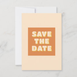Boho Retro Groovy Colorful Wavy Wedding Save The Date
