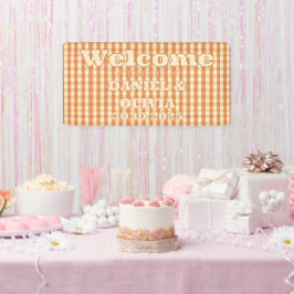 Boho Retro Groovy Colorful Wavy WeddSeating Charts Banner