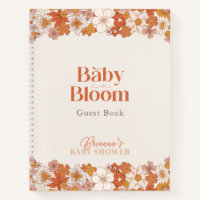 Boho Retro Groovy Floral Baby Showbook