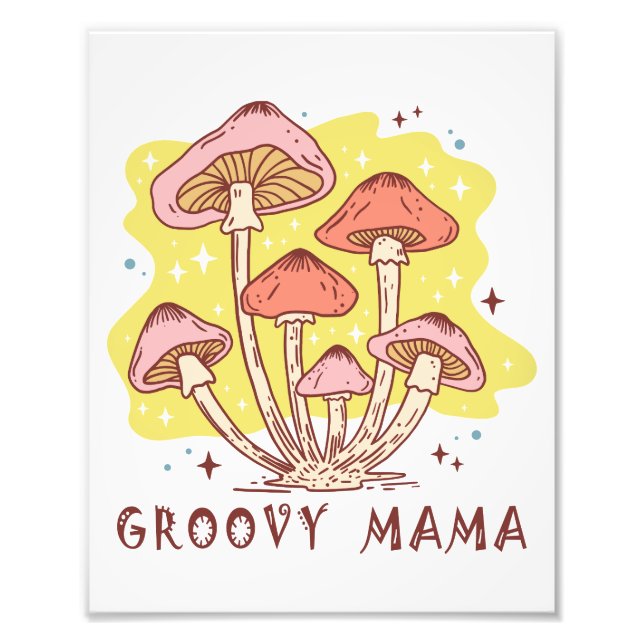 Boho Retro Groovy Mama Fotodruck (Vorne)