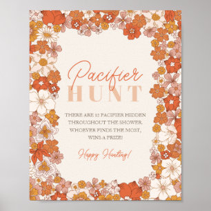 Boho Retro Groovy Schnuller Hunt Poster