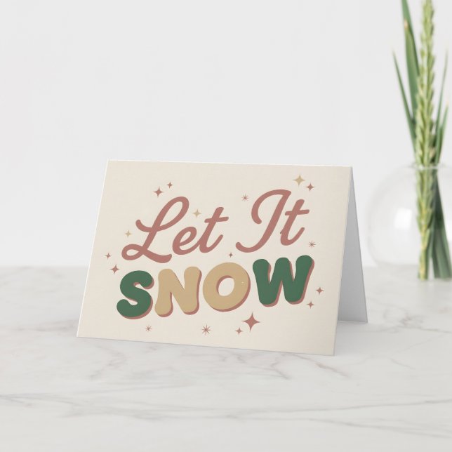 Boho Retro Lass es schneien Weihnachten (Vorderseite)