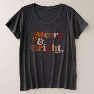Boho Retro Merry und Bright Große Größe T-Shirt