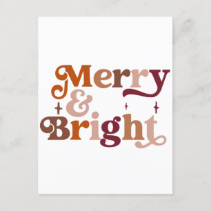 Boho Retro Merry und Bright Postkarte