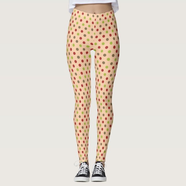 Boho Retro Modern Dot Leggings (Vorderseite)