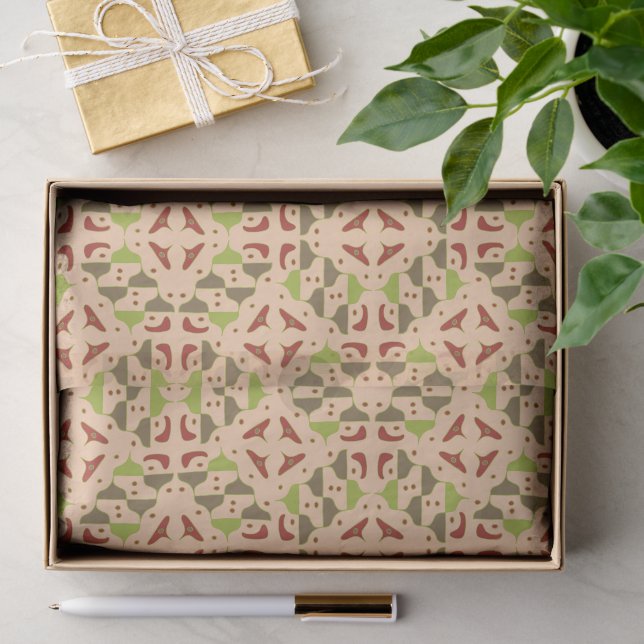 Boho Retro Modern Graphic Tissue Paper Seidenpapier (Geschenk)