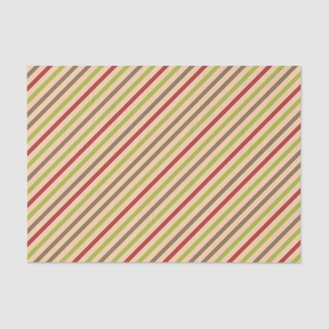 Boho Retro Modern Strip Tissue Paper Seidenpapier (Vorderseite)