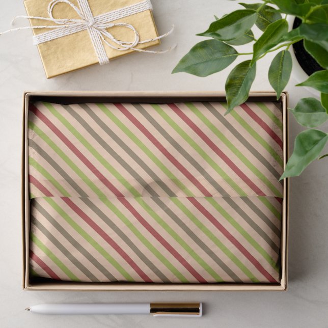 Boho Retro Modern Strip Tissue Paper Seidenpapier (Geschenk)