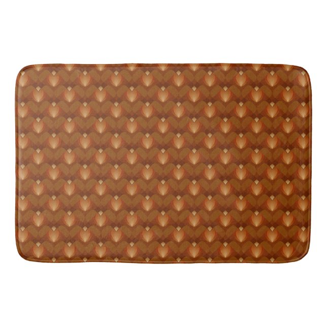 Boho Retro Muster im 70er Style Badematte (Vorderseite)
