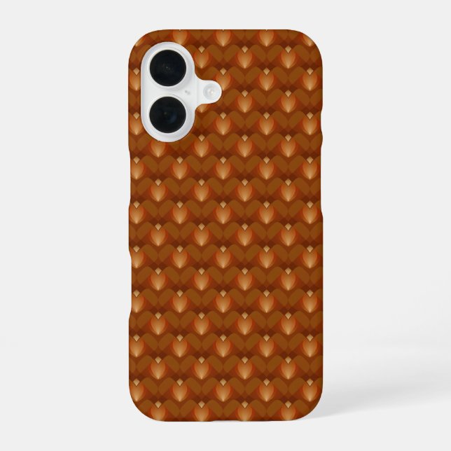 Boho Retro Muster im 70er Style iPhone 16 Hülle (Rückseite)