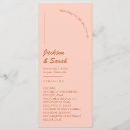 Boho Retro Orange Wedding Programm