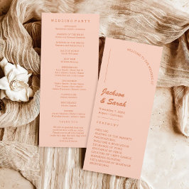 Boho Retro Orange Wedding Programm