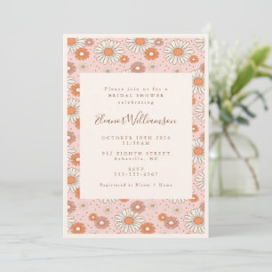 Boho Retro Pastel Pink Brautparty Einladung