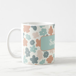 Boho-Retro-Pastell-Blumenmuster Kaffeetasse