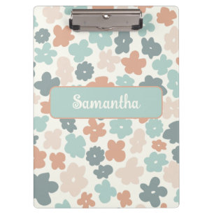 Boho Retro-Pastell-Blumenmuster Klemmbrett
