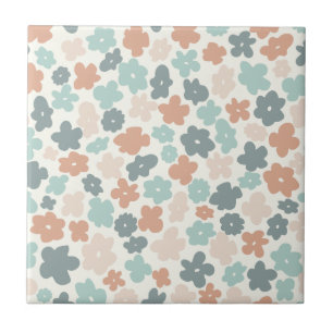 Boho-Retro-Pastell-Blumenprint Fliese