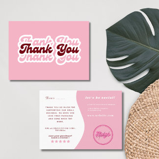 Boho Retro Pink Shopping Kleines Branding Vielen D Visitenkarte