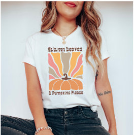 Boho Retro Pumpkin und Fall Season Zitat T-Shirt