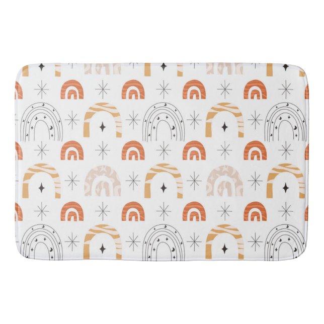 Boho retro Regenbogenline art mostars Badematte (Vorderseite)