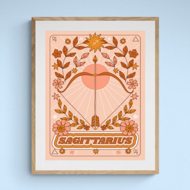 Boho Retro Sagittarius Zodiac Poster (Von Creator hochgeladen)