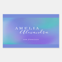 Boho Retro Script Abstrakt Gradient Lila Blue