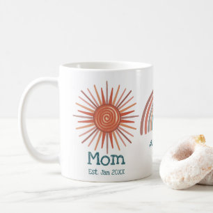 Boho Retro Sun Rainbow Moon Mama etabliert Kaffeetasse