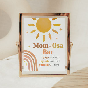 Boho Retro Sunshine Baby Dusche Mama Osa Bar Poster