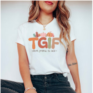 Boho Retro TGIF Fall Quote T-Shirt