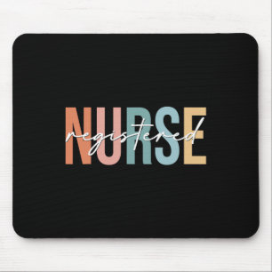 Boho Retro Vintag Registered Nurse Stethoscope Nu Mousepad