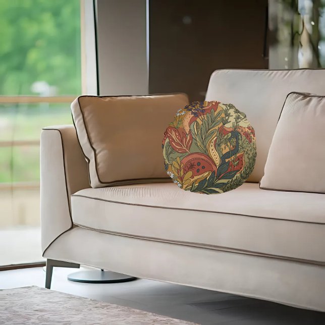 Boho Rhapsody Rundes Kissen (Von Creator hochgeladen)