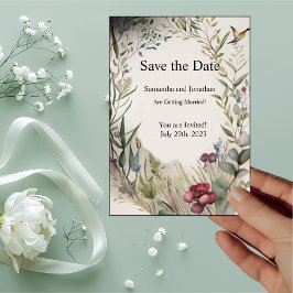 BOHO Ring der Blume Save the Date Karte