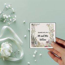 BOHO Ring of Blume and Branches Cocktail Napkins Serviette