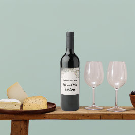 BOHO Ring of Blume und Branches Weinetiketten Weinetikett