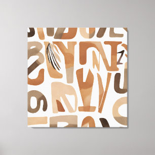 Boho Rock-Alphabet Botanische Kunst Moderne Leinwanddruck