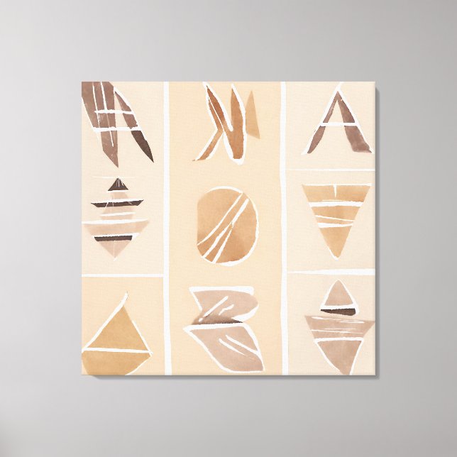 Boho Rock-Alphabet Botanische Kunst Moderne Leinwanddruck (Vorderseite)