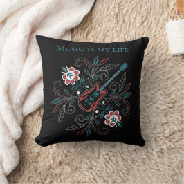 Boho Rock’n’Roll Gitarre mit Blume Kissen