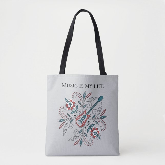 Boho Rock’n’Roll Gitarre mit Blumen (Vorderseite)