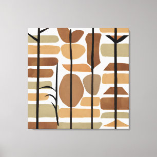 Boho Rock Polygon Leaf Botanische Kunst Moderne Leinwanddruck