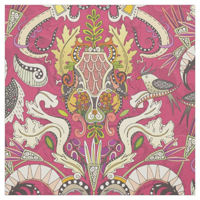 Boho Rokoko rosa Stoff (Muster)